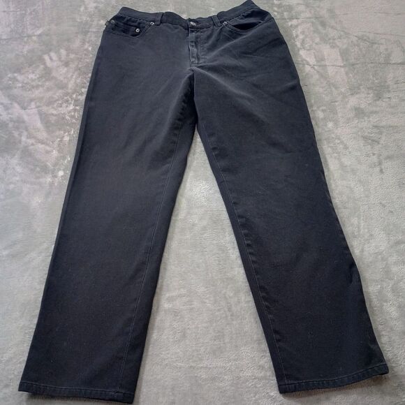 Lauren Jeans Co Ralph Lauren Vintage Black Denim Jeans Sz 14 Stretch High Rise - Picture 1 of 13